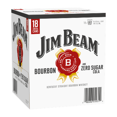 Jim Beam & Zero Sugar Cola 4.8% Cans 18x330ml