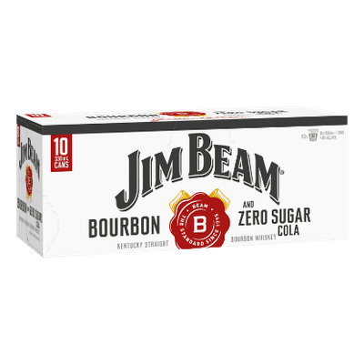 Jim Beam & Zero Sugar Cola 4.8% Cans 10x330ml