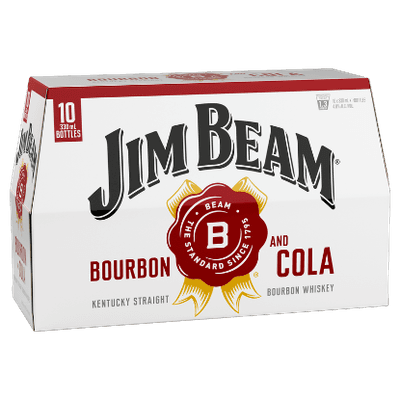 Jim Beam & Cola 4.8% Bottles 10x330ml