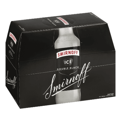 Smirnoff Ice Double Black 7% Bottles 10x300ml