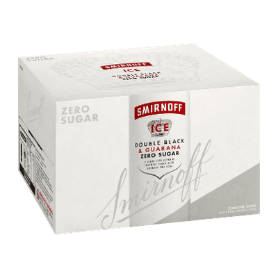 Smirnoff Ice Double Black & Guarana Zero Sugar 7% Cans 12x250ml