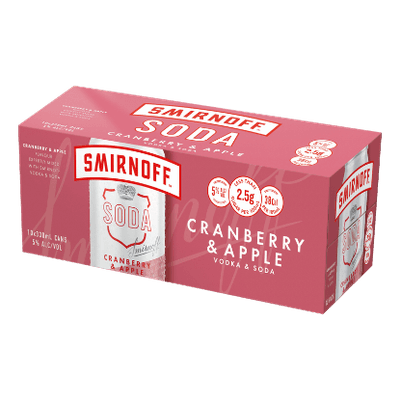 Smirnoff Soda Cranberry & Apple 5% Cans 10x330ml