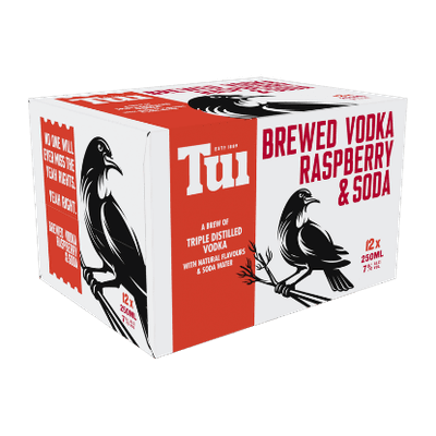 Tui Vodka Raspberry & Soda 7% Cans 12x250ml