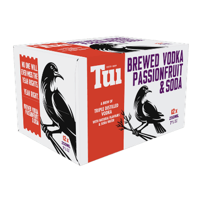 Tui Vodka Passionfruit & Soda 7% Cans 12x250ml