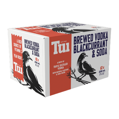 Tui Vodka Blackcurrant & Soda 7% Cans 12x250ml