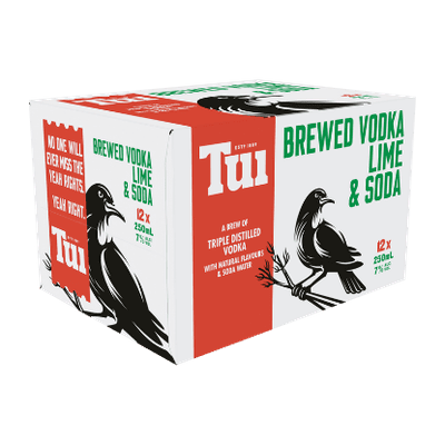 Tui Vodka Lime & Soda 7% Cans 12x250ml