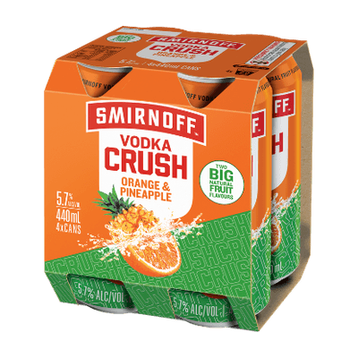Smirnoff Crush Orange & Pineapple 5.7% Cans 4x440ml