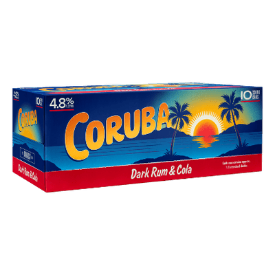 Coruba Dark Rum & Cola 4.8% Cans 10x330ml
