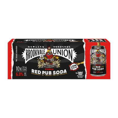 Brookvale Union Vodka Red Pub Soda 6% Cans 10x330ml