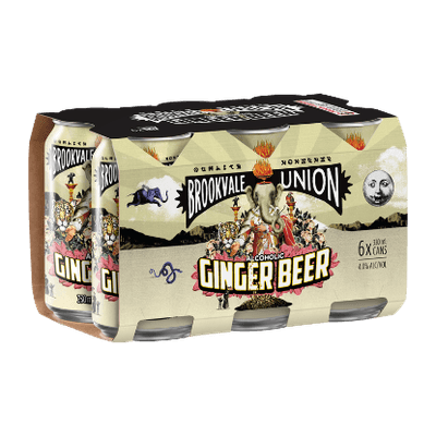 Brookvale Union Alcoholic Ginger Beer 4% Cans 6x330ml