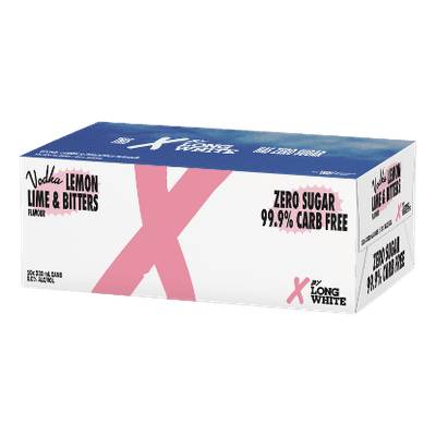 X by Long White Lemon Lime & Bitters 5% Cans 10x330ml