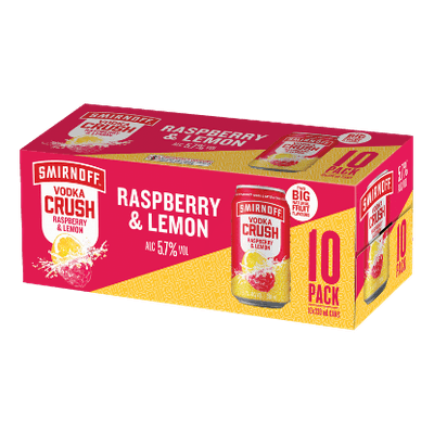 Smirnoff Crush Raspberry & Lemon 5.7% Cans 10x330ml