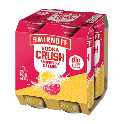 Smirnoff Crush Raspberry & Lemon 5.7% Cans 4x440ml