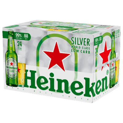 Heineken Silver Low Carb Bottles 24x330ml