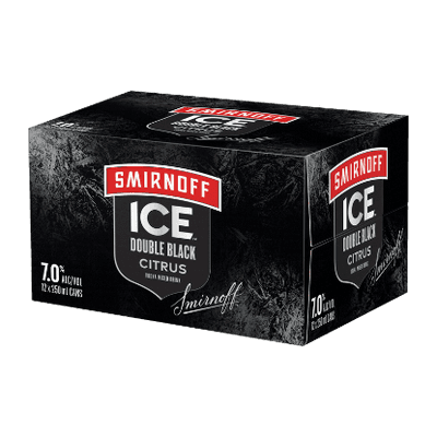 Smirnoff Ice Double Black Citrus 7% Cans 12x250ml