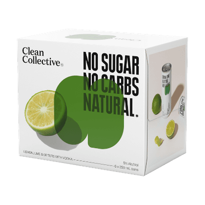 Clean Collective Lemon Lime & Bitters 5% Cans 6x250ml