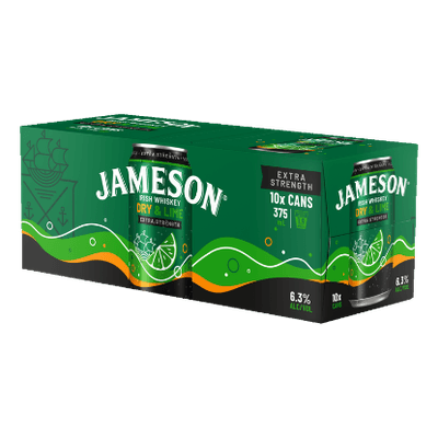 Jameson Dry & Lime Extra Strength 6.3% Cans 10x375ml