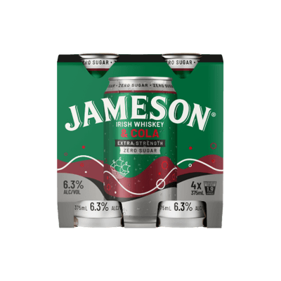 Jameson & Zero Sugar Cola Extra Strength 6.3% Cans 4x375ml