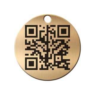 FOMO Pet QR Code ID Tags - Brass, Small/Medium