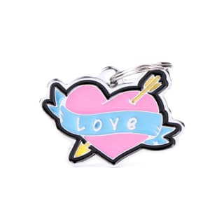 My Family Assorted Cat and Dog Charm Tags - Love Heart, Medium