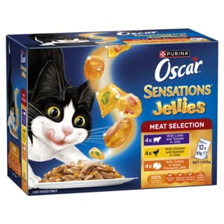 Oscar Sensations Jellies Meat Selection Adult Wet Cat Food Variety Pack - 85g x 48