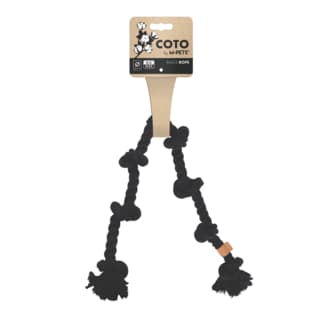 M-PETS Coto Natural Cotton Six Knot Tug Dog Rope Toy - Large, Black