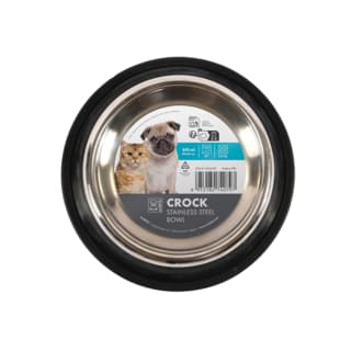 M-PETS Crock Non-Slip Stainless Steel Cat and Dog Food Bowl - 610ml
