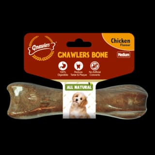 Gnawlers Chicken Bone Dog Dental Chew - Medium, Single
