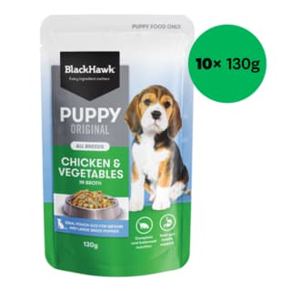 Black Hawk Original Puppy Chicken Wet Dog Food - 130g x 10