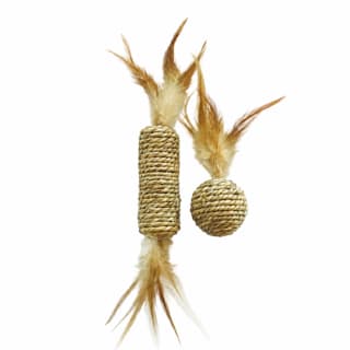 M-PETS Natura Sisal Roll & Ball Cat Chaser Toy - Assorted Colours