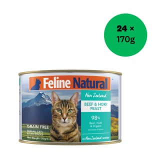 Feline Natural Beef & Hoki Feast Wet Cat Food - 170g x 24