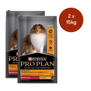 Pro Plan Adult Medium Breed Chicken Dry Dog Food - 30kg (2x 15kg bags)