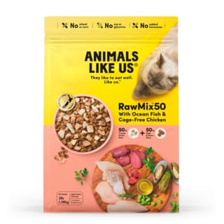 Animals Like Us RawMix50 Ocean Fish & Cage-Free Chicken Freeze Dried Cat Food - 2.72kg (2 x 1.36kg bags)
