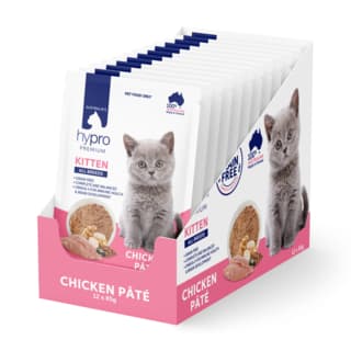 Hypro Premium Grain Free Kitten Chicken Pate Wet Cat Food - 85g x 12 (pack)