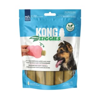 KONG Ziggies Enhanced Puppy Dog Treat - Medium/Large - 5 Pack