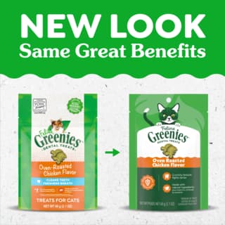 Greenies Oven Roasted Chicken Dental Cat Treats - 300g ( 5 x 60g Bags)
