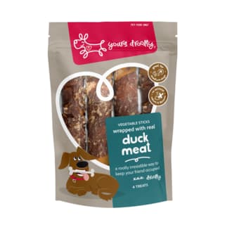 Yours Droolly Duck Wrapped Vegetable Stick Dog Treats - Medium - 4 Pack