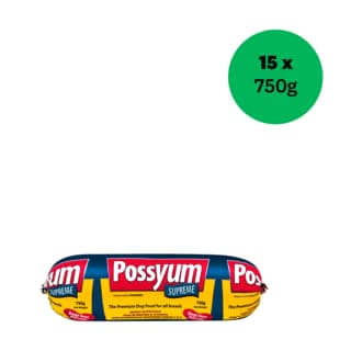 Possyum Supreme Dog Roll Wet Food - 750g x 15