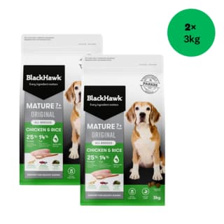 Black Hawk Mature Chicken & Rice Senior Dry Dog Food - 6kg (2 x 3kg Bags)