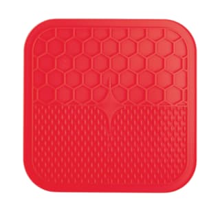 M-PETS Leccamat Non-Slip Cat and Dog Slow Feed Mat - Red