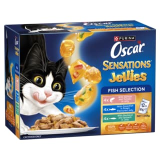 Oscar Sensations Jellies Fish Selection Adult Wet Cat Food Variety Pack - 85g x 24