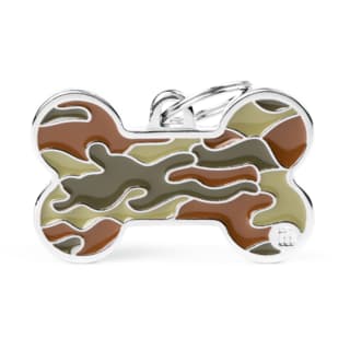 My Family Style Bone Camouflage Dog Tag - Extra Large, Green