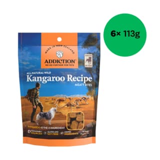 Addiction Kangaroo Meaty Bites Dog Treats - 678g (6 x 113g)