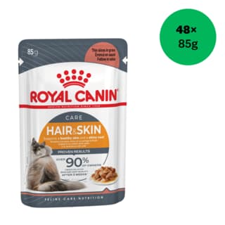 Royal Canin Hair & Skin Gravy Adult Wet Cat Food - 85g x 48