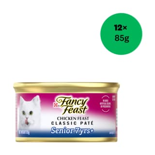 Fancy Feast Classic Pate Senior Chicken Feast Wet Cat Food - 85g x 12