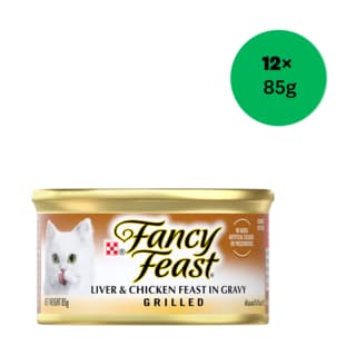 Fancy Feast Grilled Liver & Chicken Feast in Gravy Wet Cat Food - 85g x 12