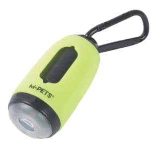 M-PETS Flash LED Flashlight with Dog Poop Bag Dispenser - Green