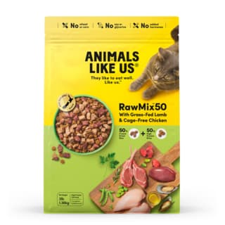 Animals Like Us RawMix50 Grass-Fed Lamb & Cage-Free Freeze Dried Cat Food - 2.72kg (2 x 1.36kg bags)