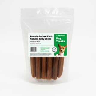 Petdirect Protein-Packed 100% Natural Bully Sticks Dog Chews - 10cm 15 Pack