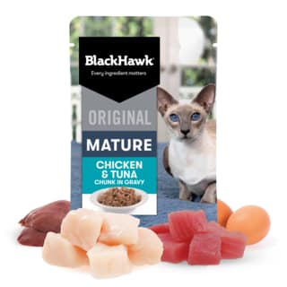 Black Hawk Original Adult Mature Chicken & Tuna in Gravy Senior Wet Cat Food - 85g